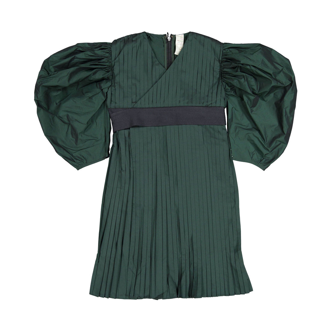 Tia Cibani Moss Cornucopia Pleated Wrap Frock