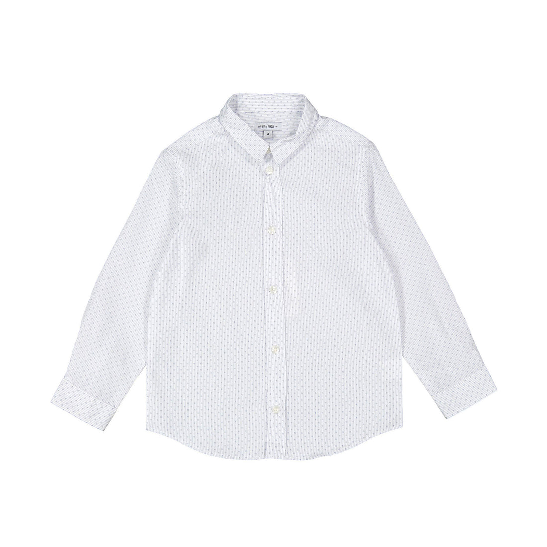 Boys and Arrows White Pinstripe Dotted Flower Long Sleeve Shirt