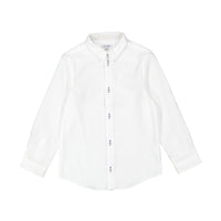 Boys and Arrows White/Cross Stitch Contrast Long Sleeve Shirt