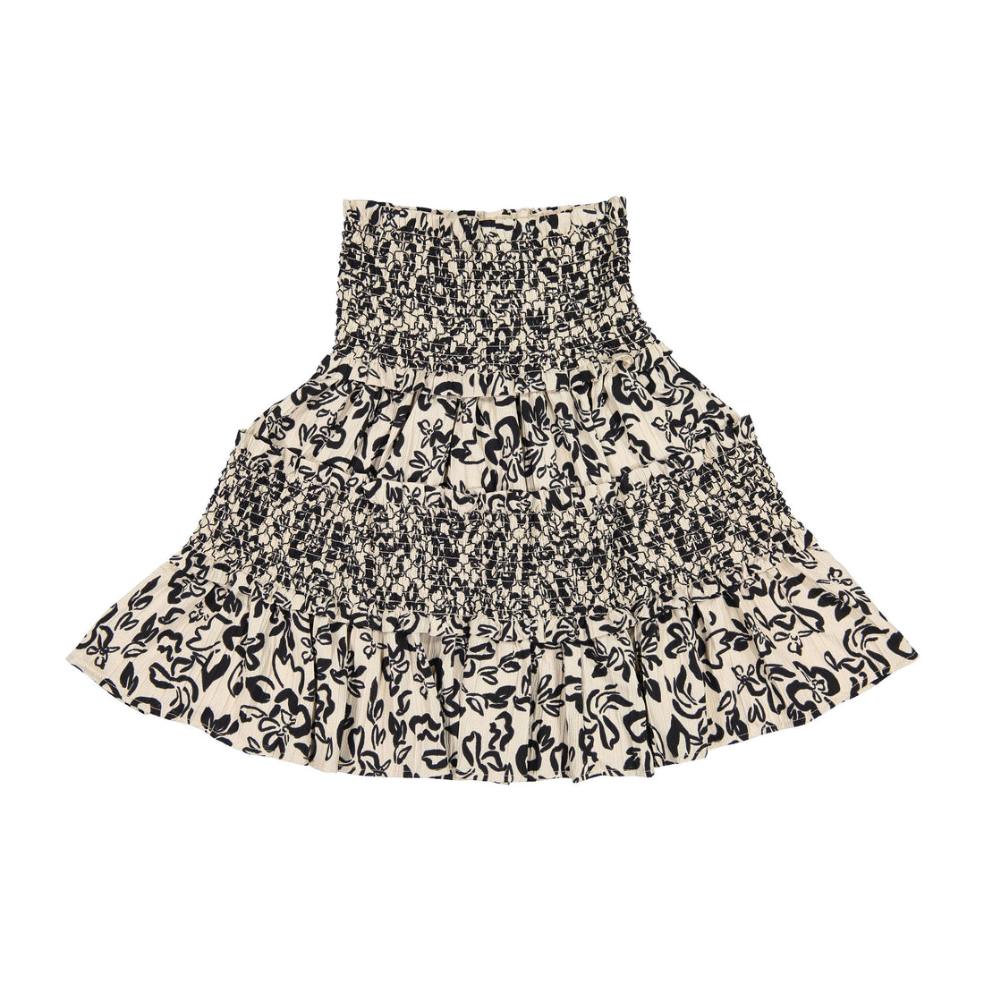 Ava and Lu Cream Printed Smock Skirt