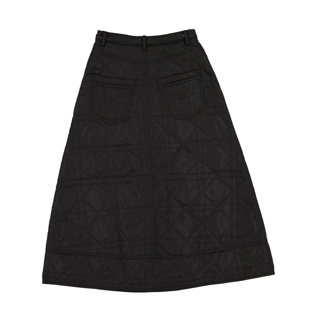 Ava and Lu Black Quilted Maxi Skirt