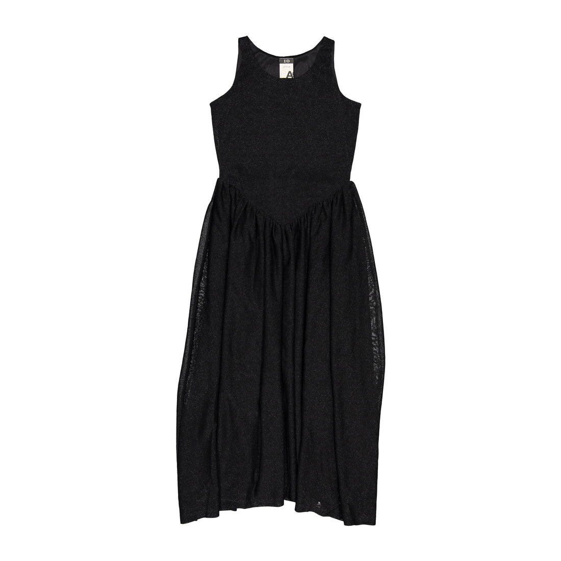 A4 Black Glitter Dropwaist Dress