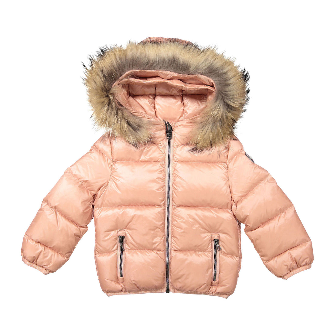 Colmar Pink Fur Hooded Baby Coat
