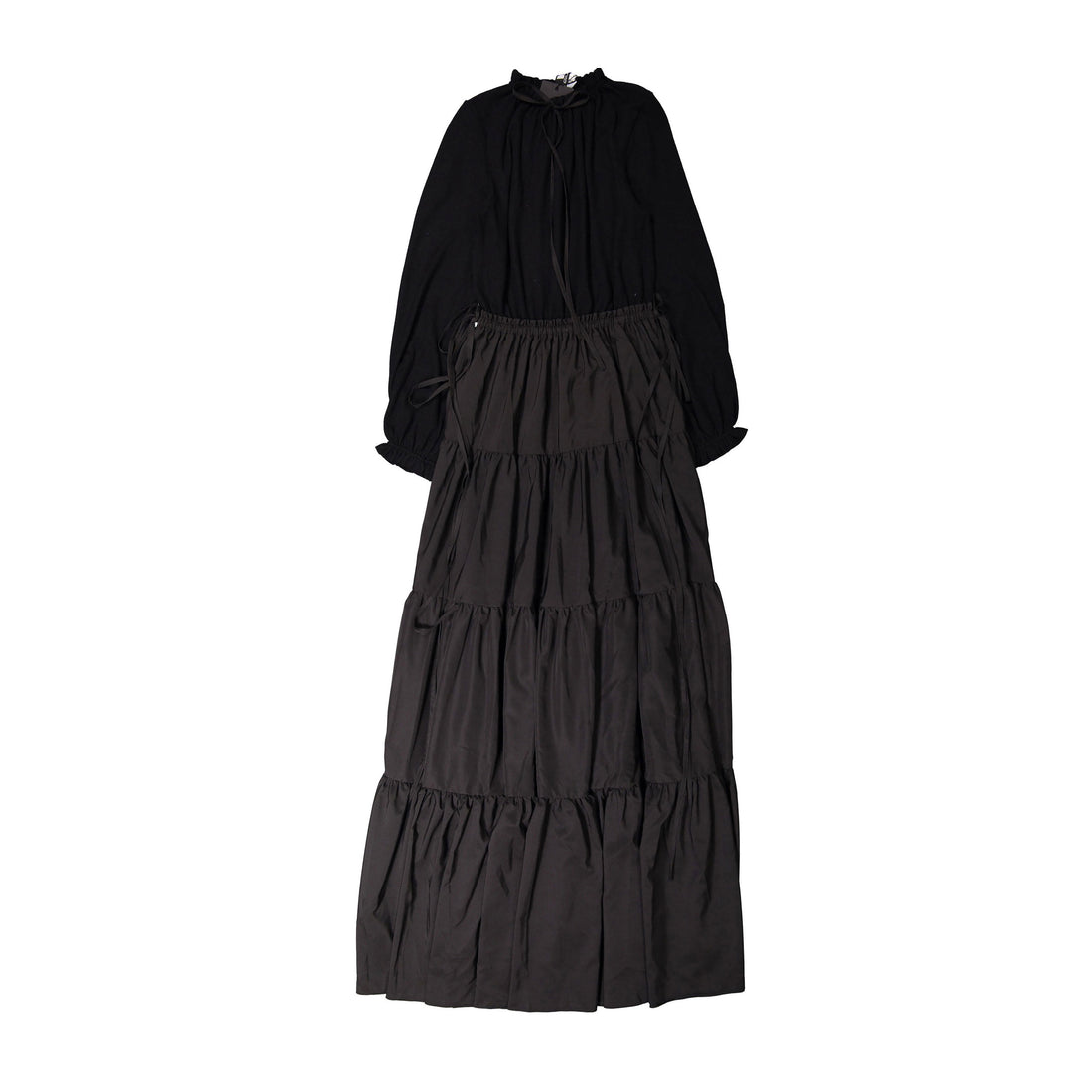 Venera Arapu Black Tiered Long Dress