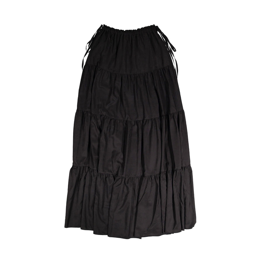Venera Arapu Black Tiered Long Skirt