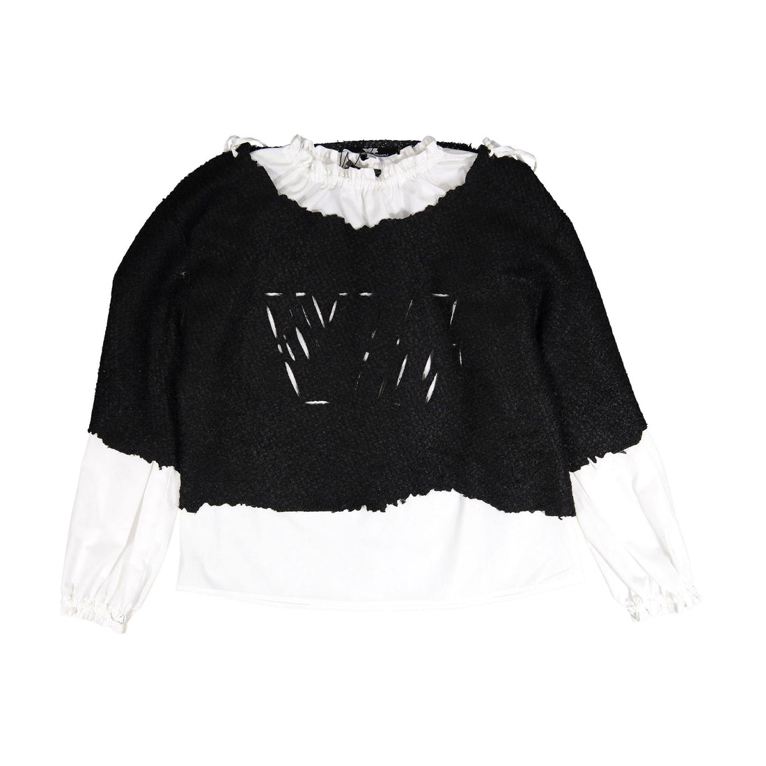 Venera Arapu Black/White Poplin Blouse Set