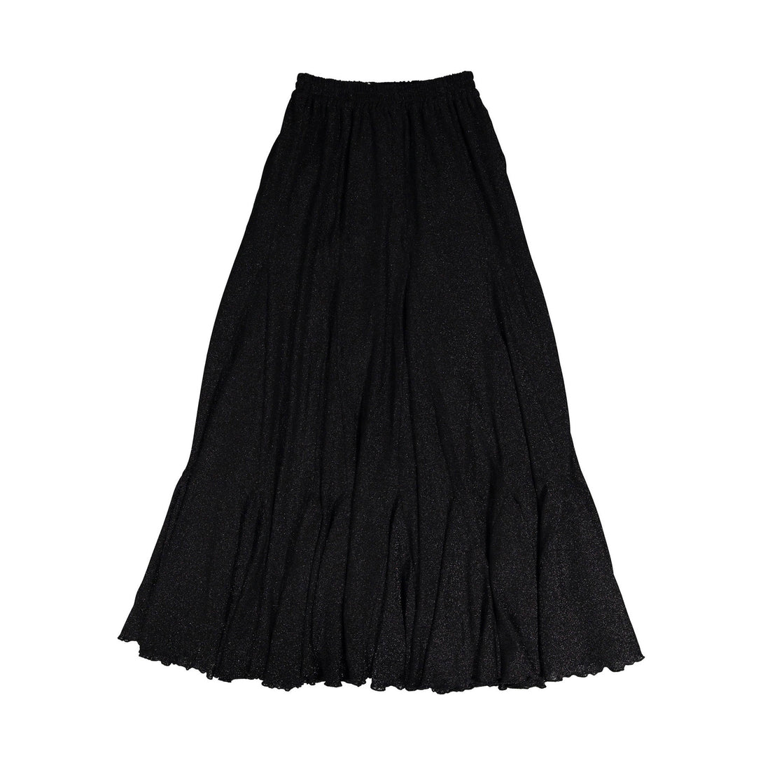 Venera Arapu Black Lurex Paneled Midi Skirt