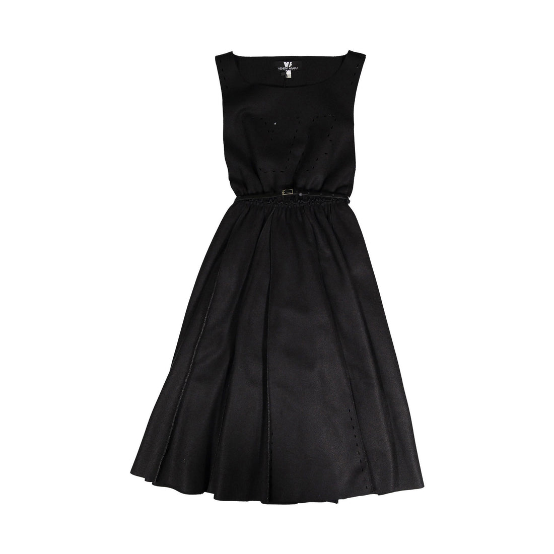 Venera Arapu Blak Laser Cut Midi Jumper Dress Ladida Venera Arapu Blak Laser Cut Midi Jumper Dress Ladida