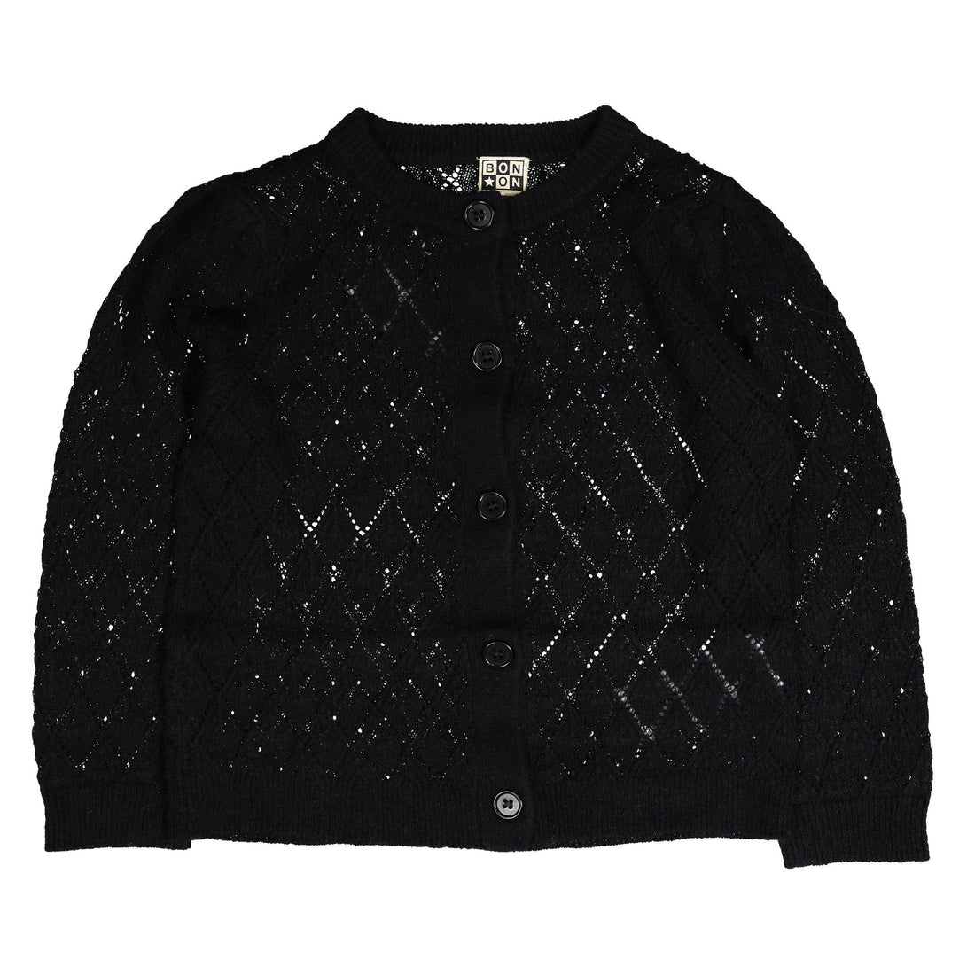 Bonton Not Black Openwork Cardigan