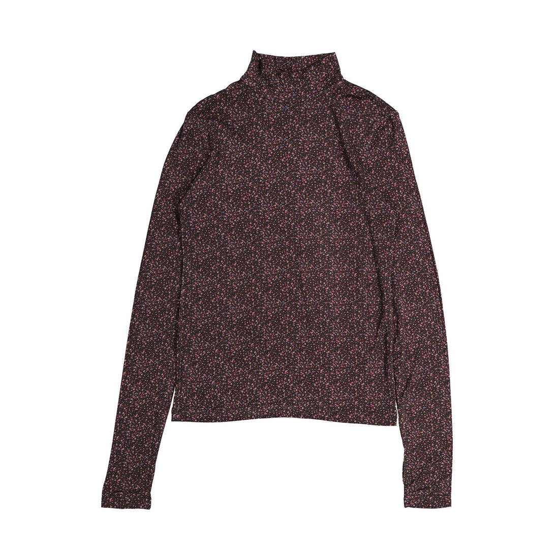 FYI Aubergine Tiny Floral Turtleneck