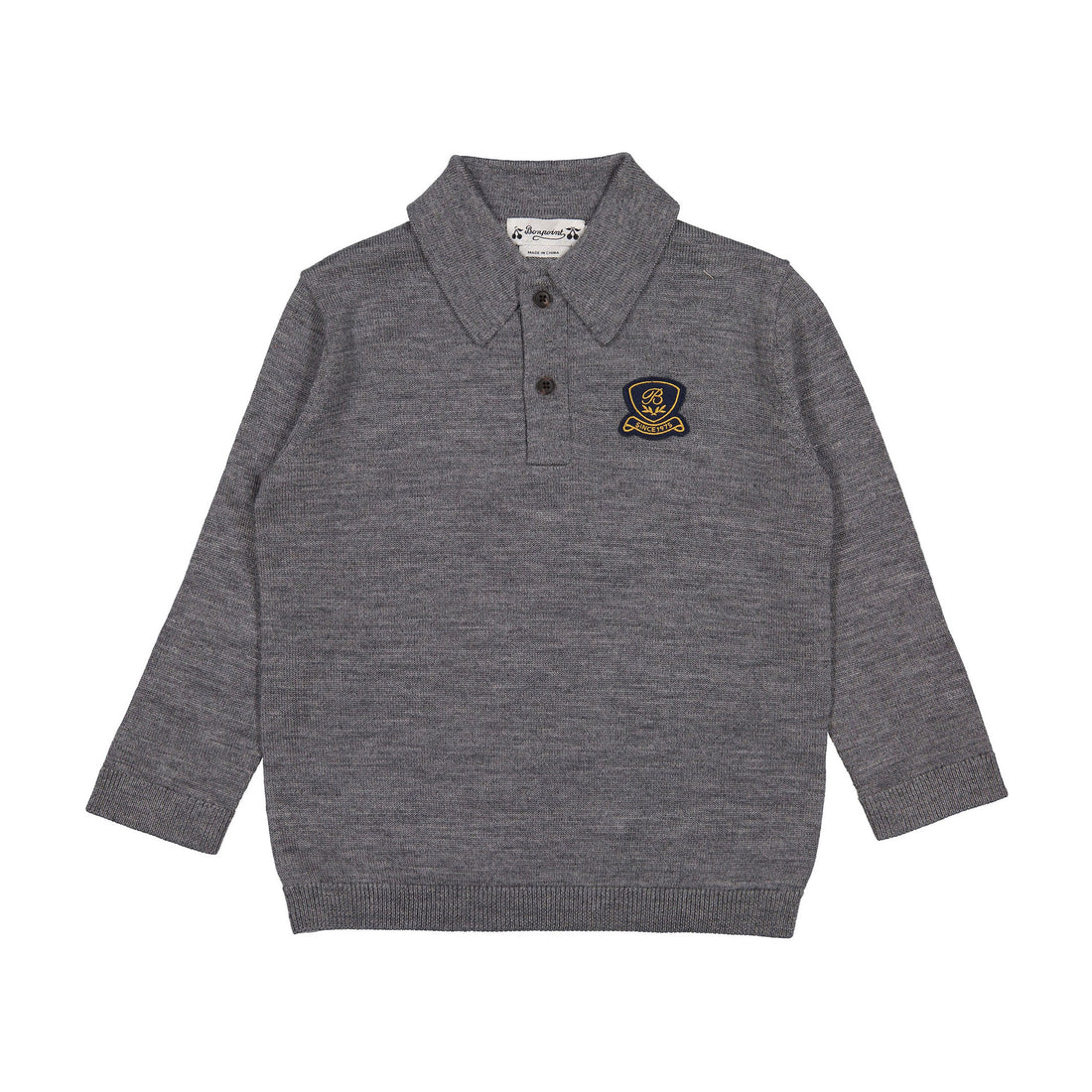 Bonpoint Grey Polo Knit Sweater