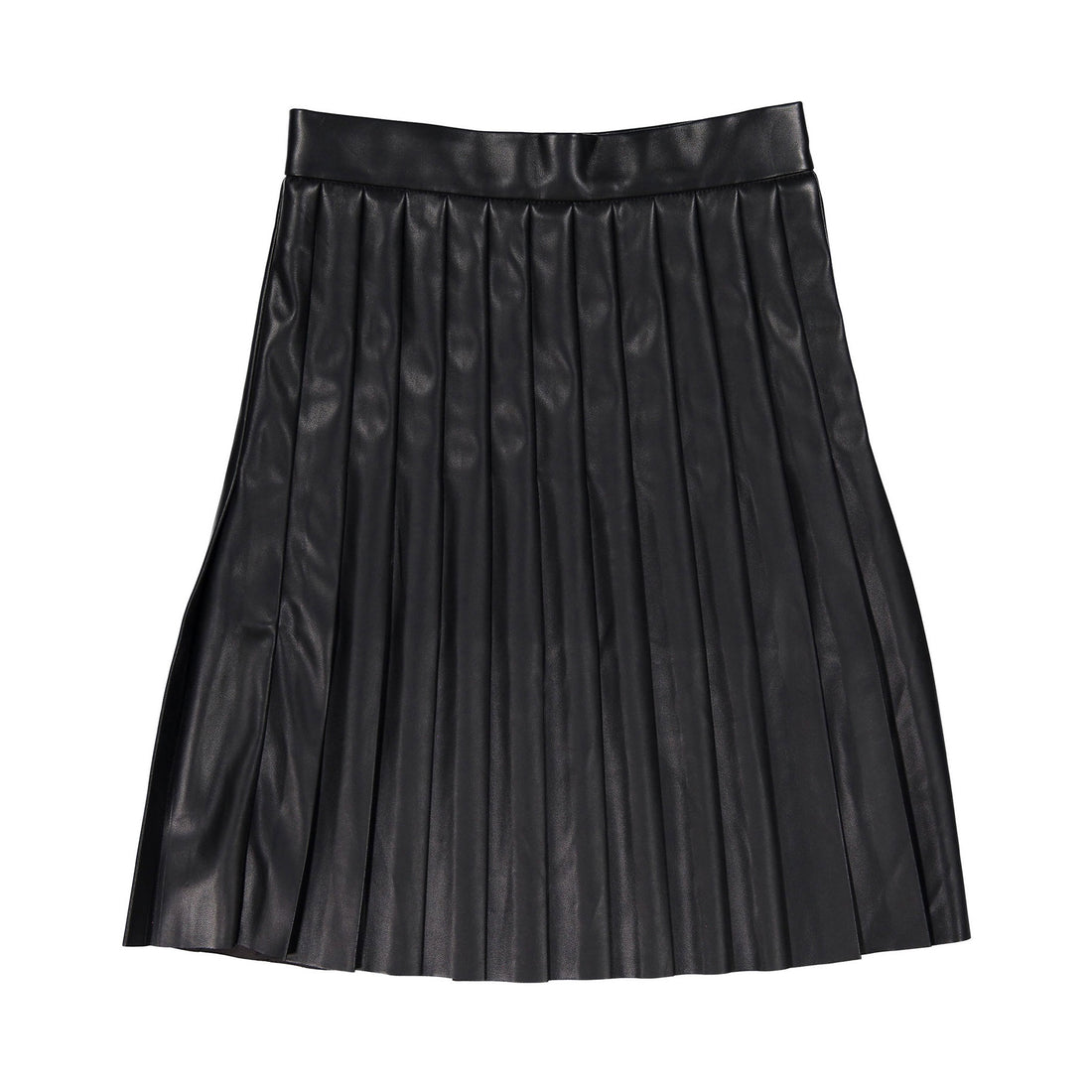 ROWE Black Leather Pleated Skirt