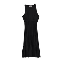 ROWE Black Accordian Pleated Slip Dress