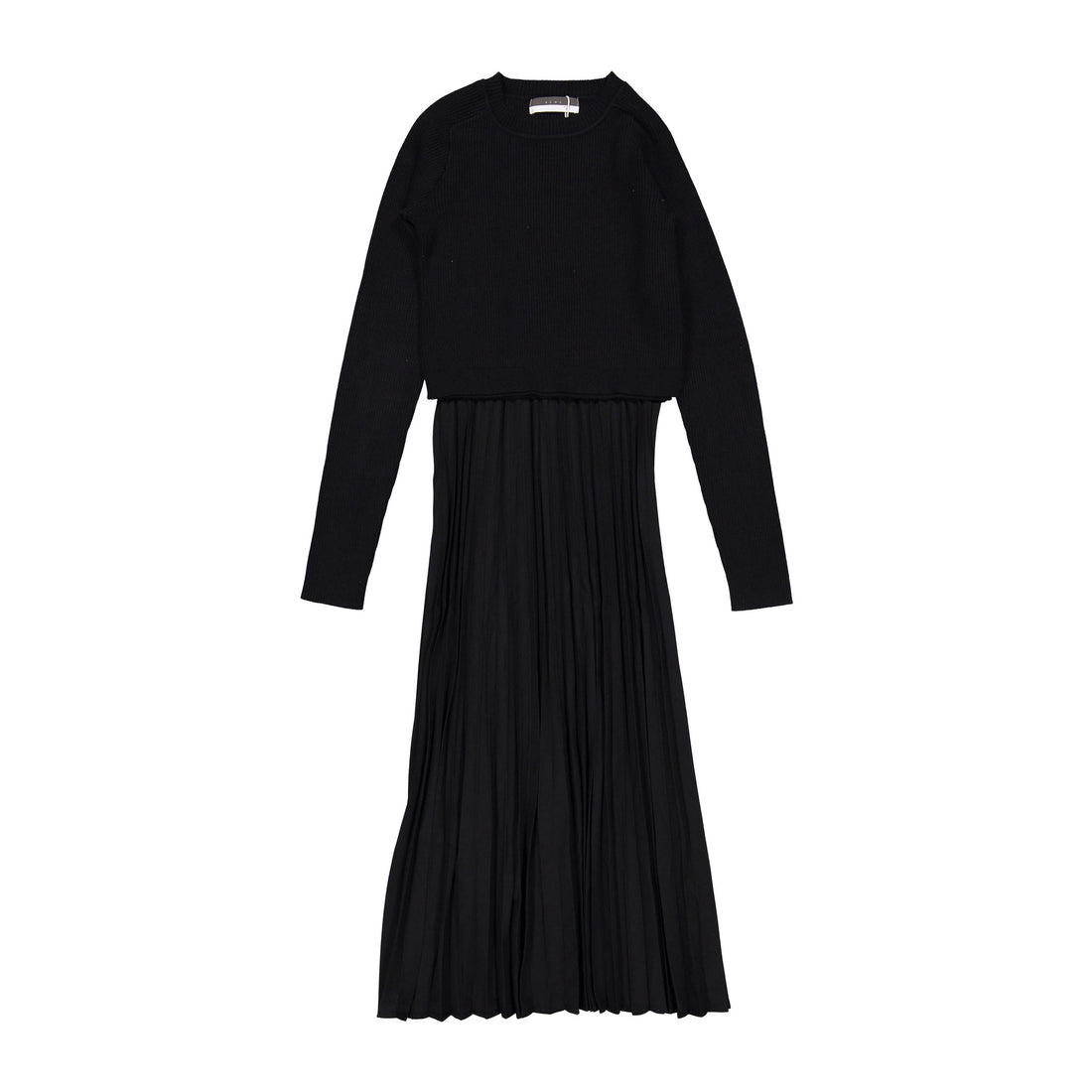 ROWE Black Accordian Pleated Slip Dress