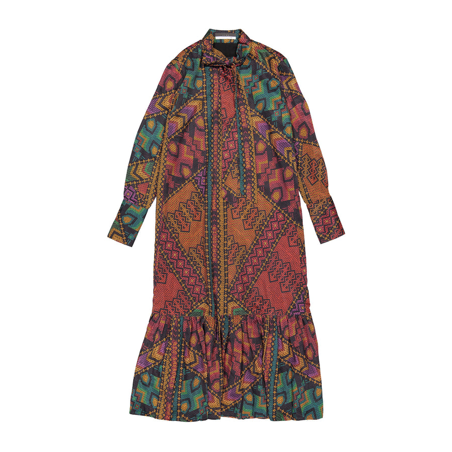 ROWE Floral Tie Dress with Knit Vest