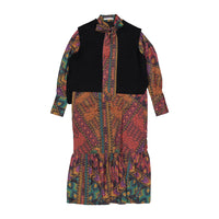 ROWE Floral Tie Dress with Knit Vest