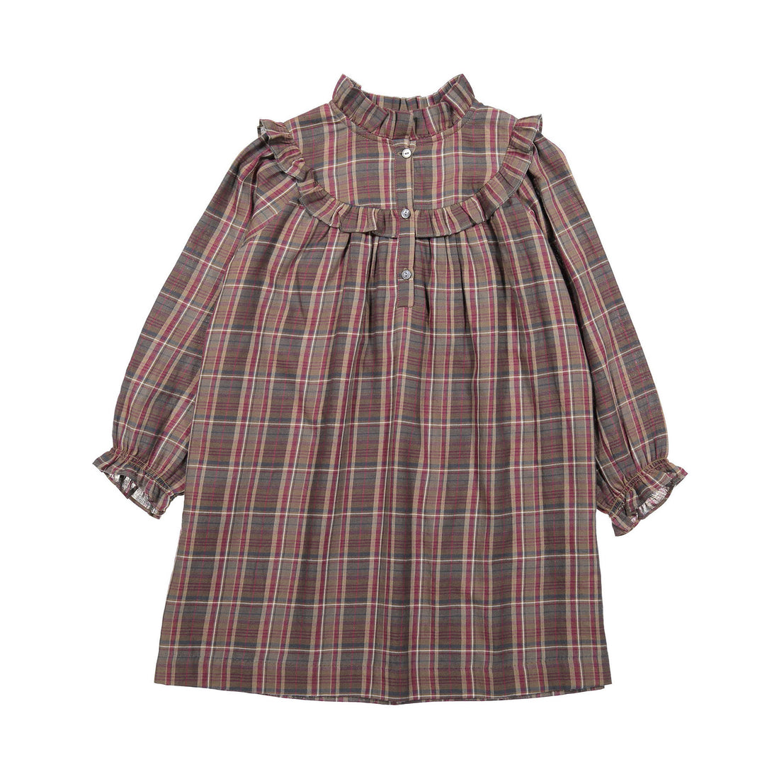 Bonpoint Raisin Check Tish Dress