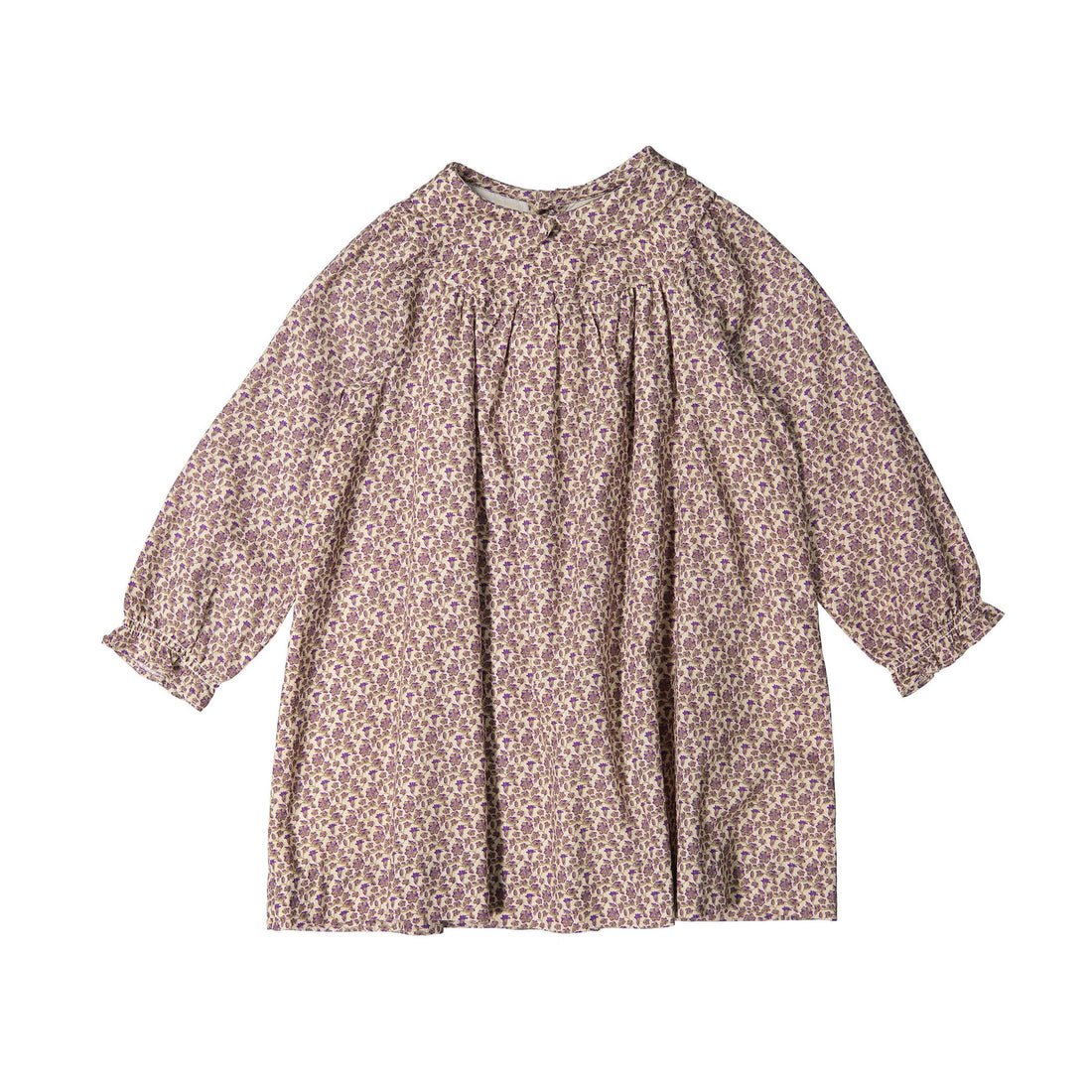 Bonpoint Taupe Floral Jeni Baby Dress