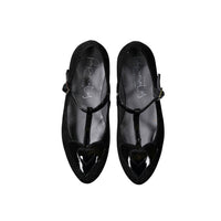 Papanatas Black Glitter Heart T-straps
