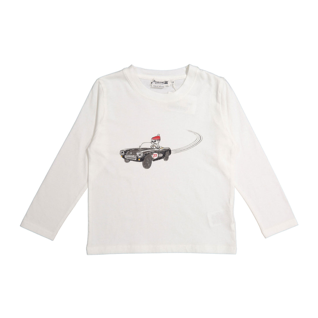 Bonpoint White Car Tee