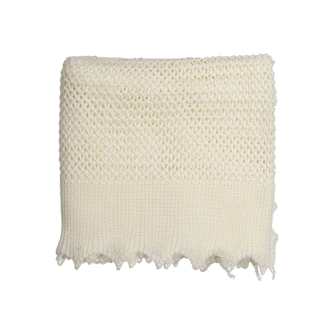 Bonpoint Milk Openwork Classic Knit Blanket