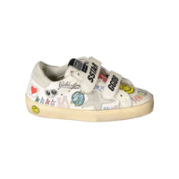 Golden Goose White Graffiti Print Old School Sneakers