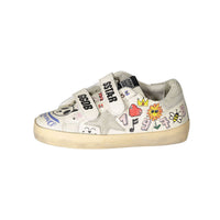 Golden Goose White Graffiti Print Old School Sneakers