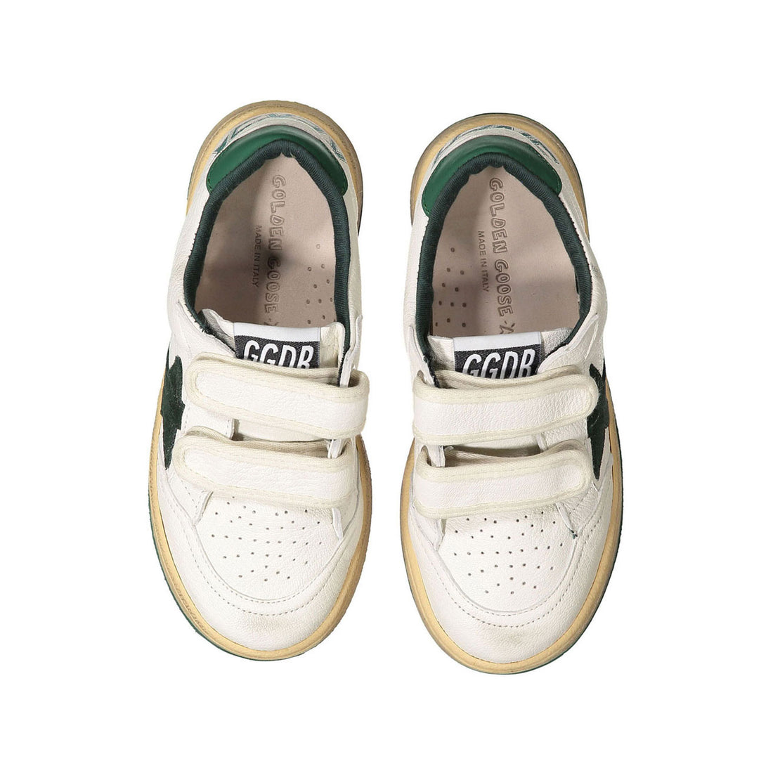 Golden Goose White/Green Ballstar Strap Sneakers – Ladida