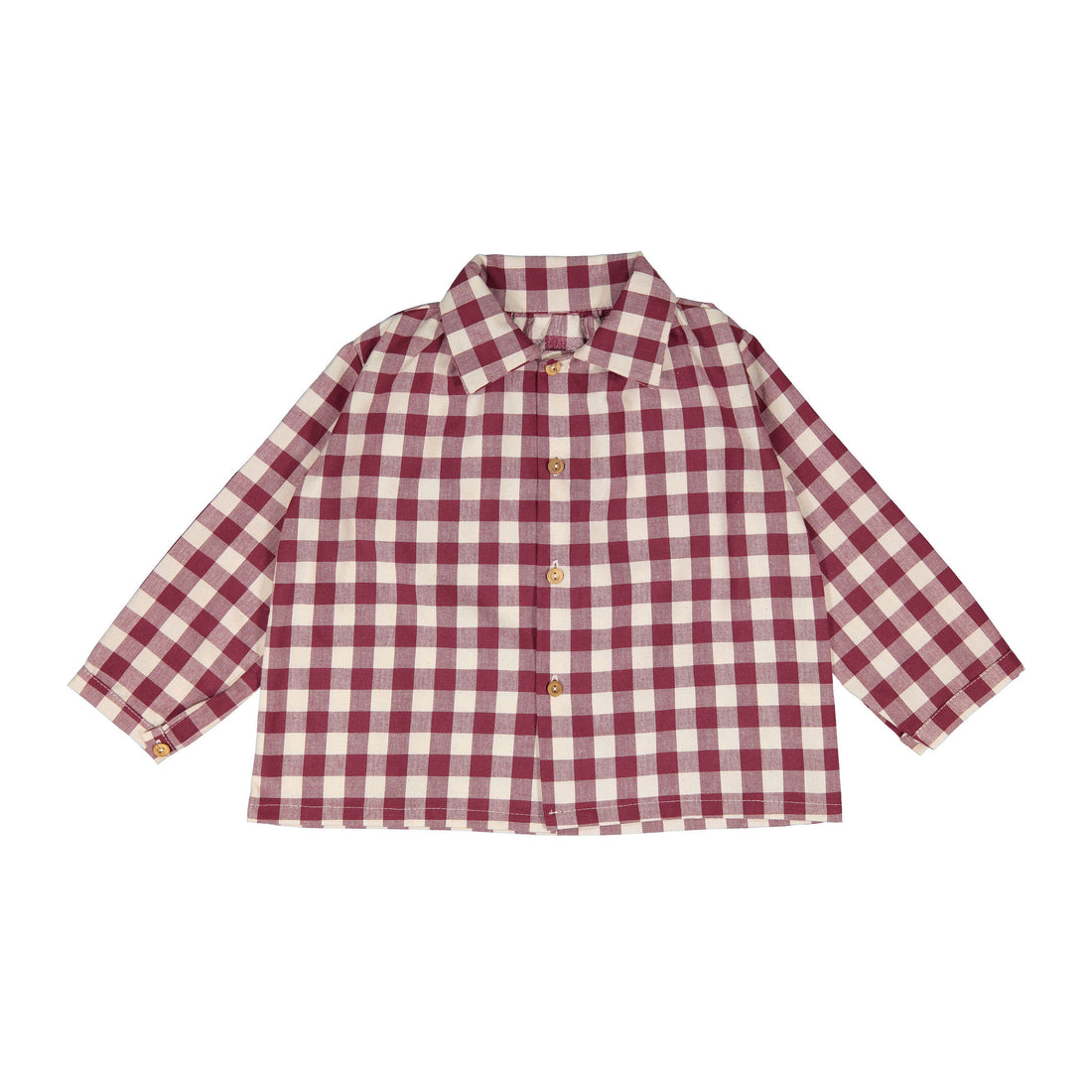 Birinit Maroon Gingham Dali Shirt