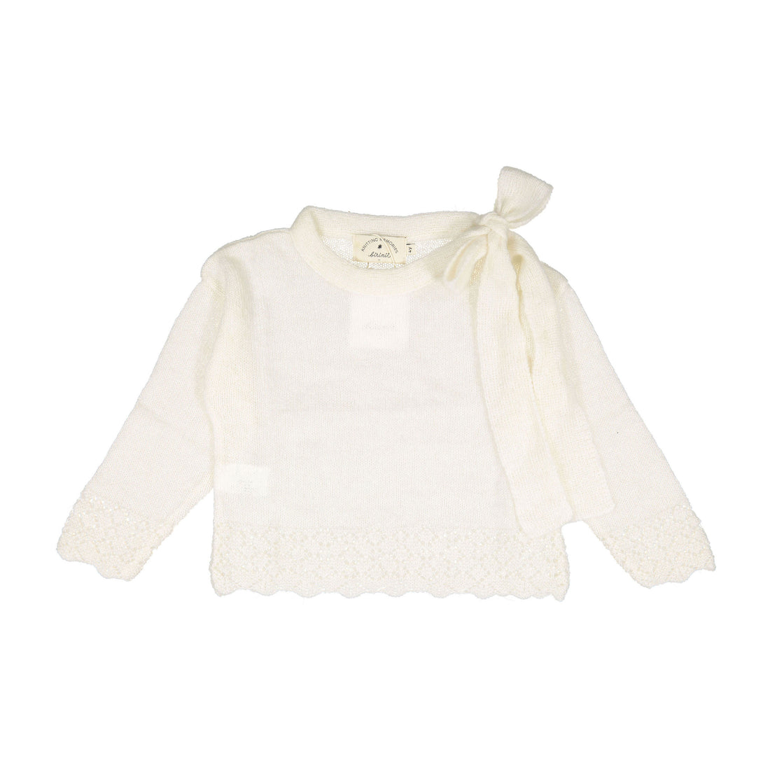 Birinit Ivory Bow Jersey Pullover