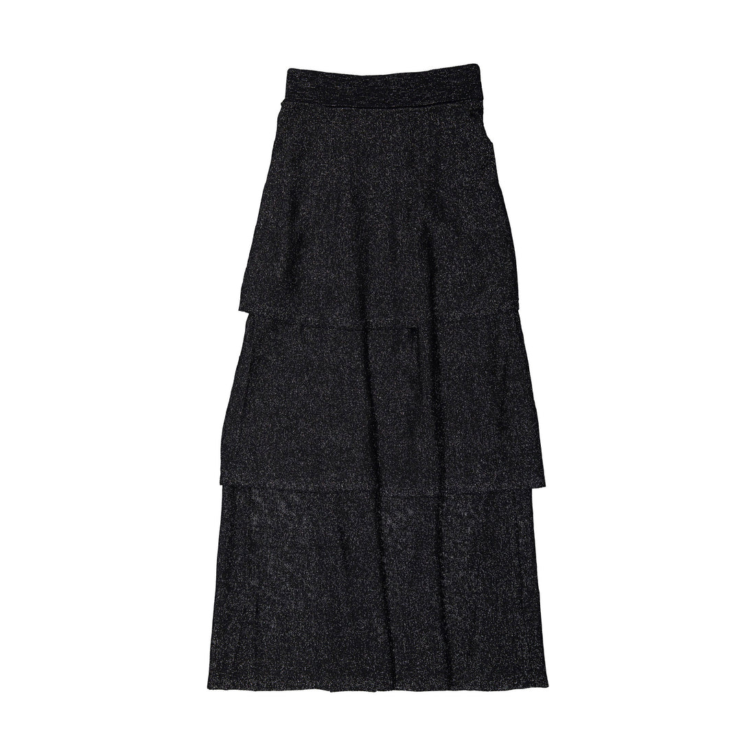 ROWE Black Lurex Knit Tiered Skirt