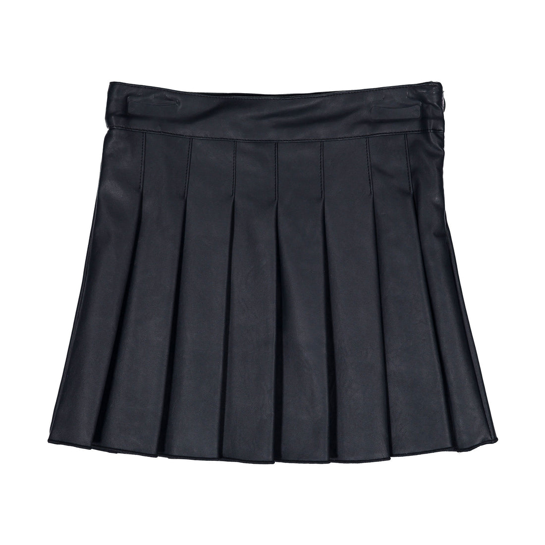Piccola Ludo Blue Leather Pleated Skirt