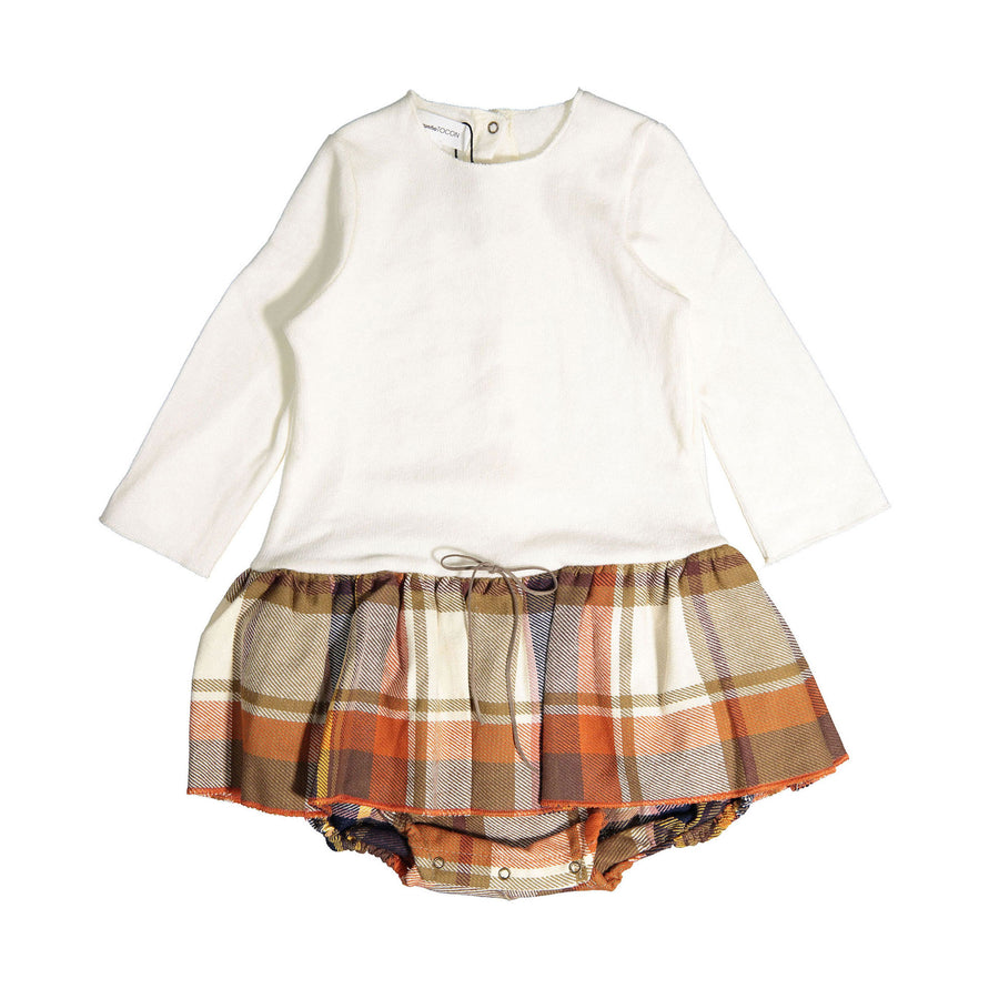 Pequeno Tocon Natural / Plaid  Baby Dress