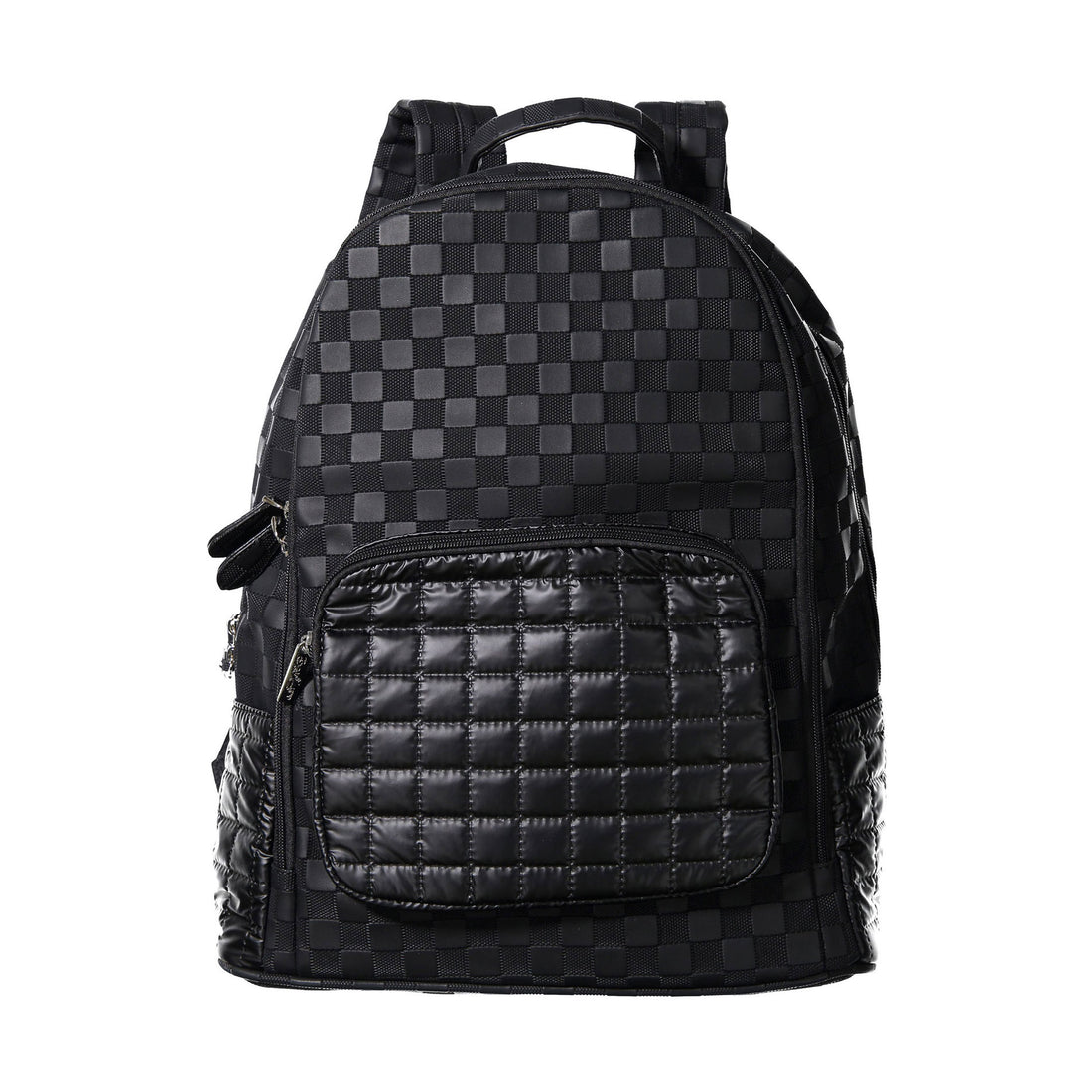 Bari Lynn Check Solid Black Backpack