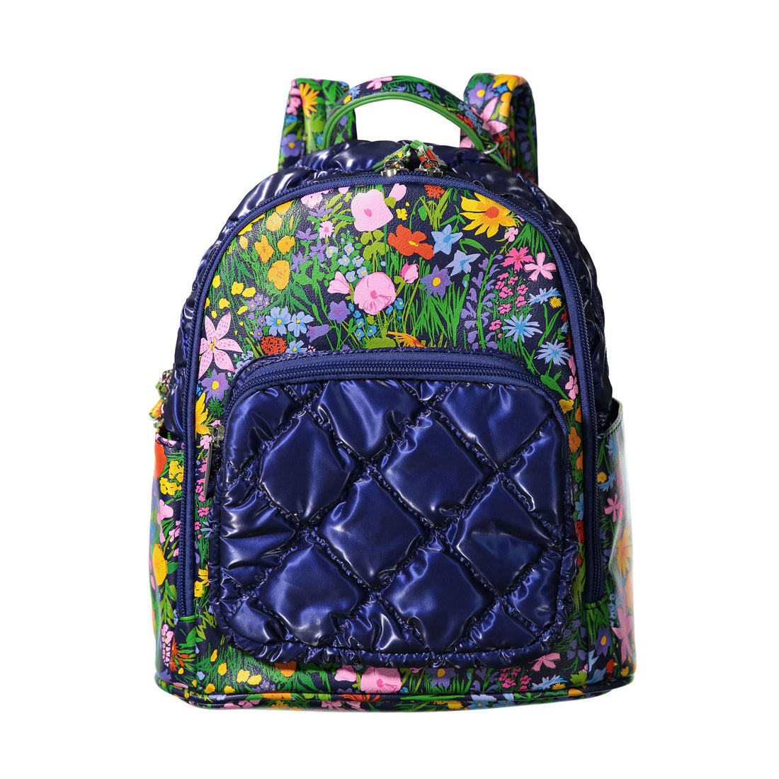 Bari Lynn Floral Navy Quilted Mini Backpack
