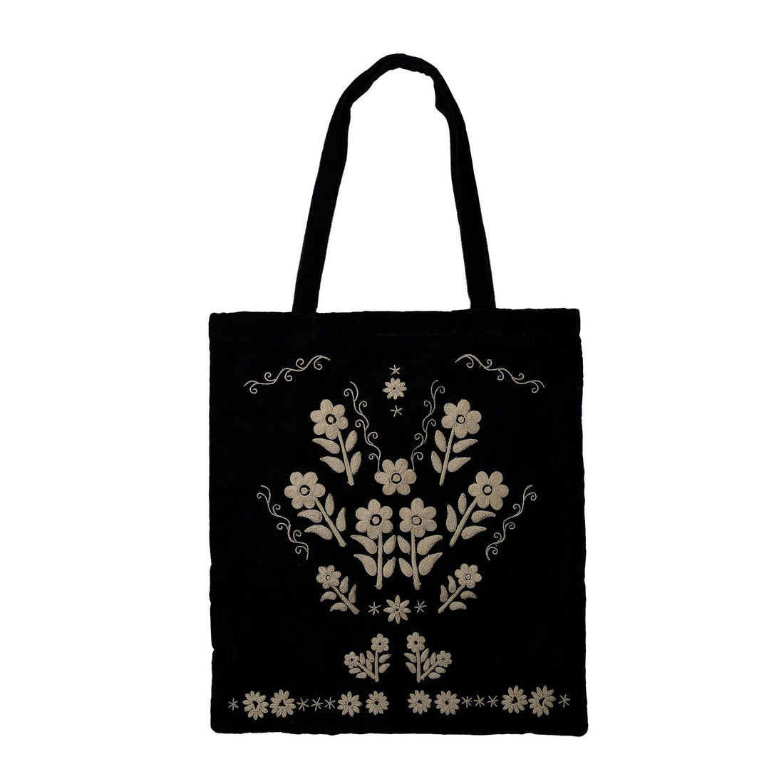 Bonjour Black Velvet Big Tote Bag