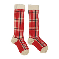 Bonjour Red Checks socks