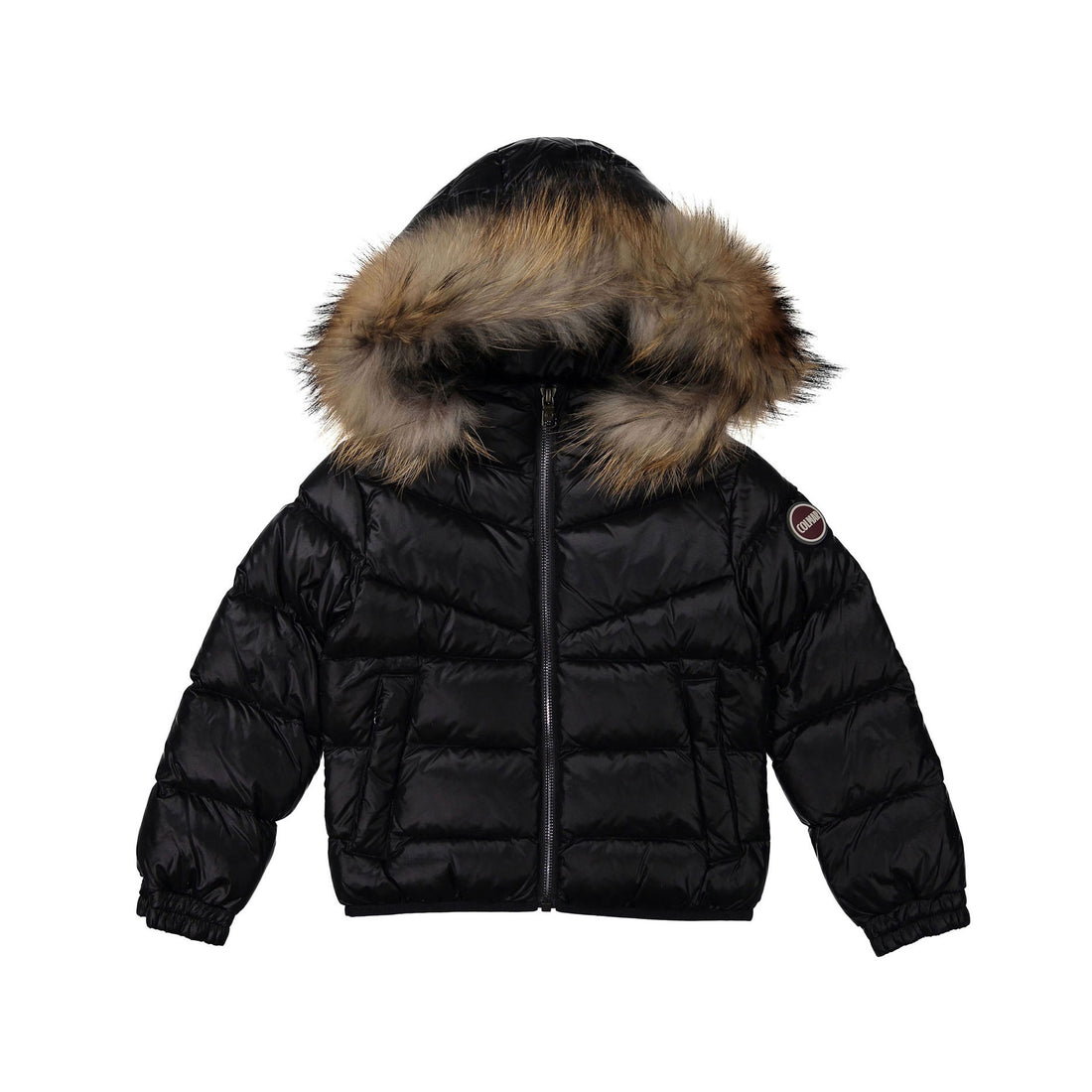 Colmar Black Fur Hooded Coat