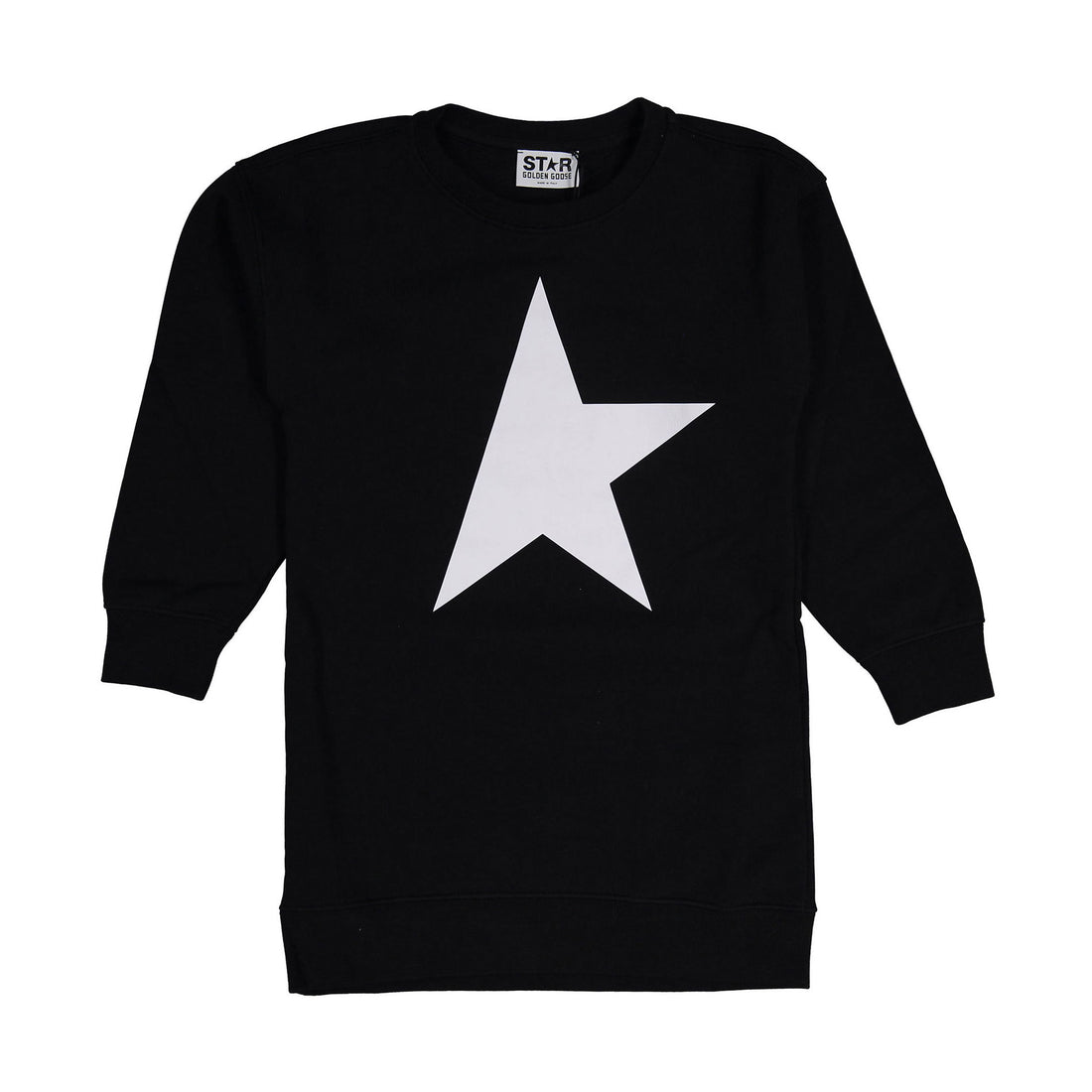 Golden Goose Black Big Star Sweatshirt Dress