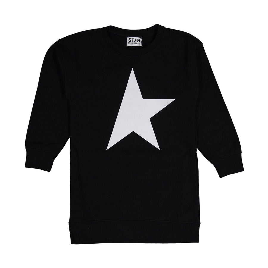 Golden Goose Black Big Star Sweatshirt Dress