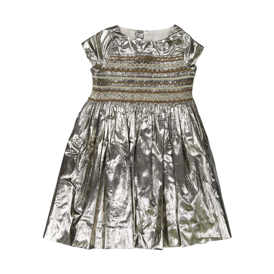 Bonpoint Gold Metallic Duchesse Dress
