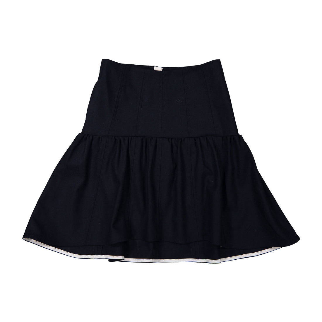 Marni Navy Fit n Flair Wool Skirt