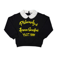 Philosophy Black Round Collar Sweatshirt