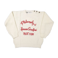 Philosophy Cream Logo Embroidery Sweater