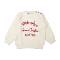 Philosophy Cream Logo Embroidery Sweater