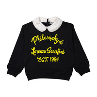 Philosophy Black Round Collar Sweatshirt