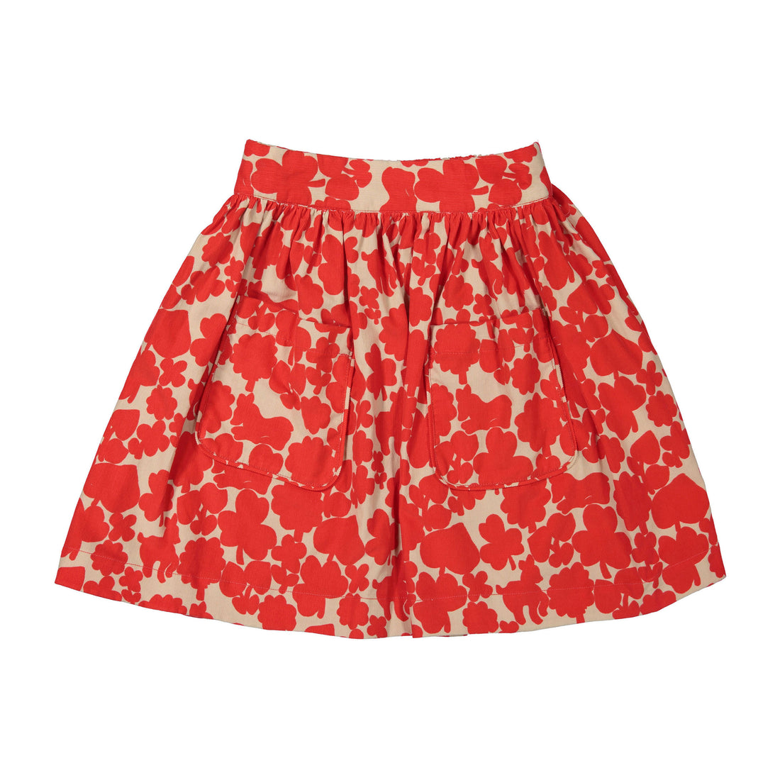 Bonton Red Floral Hedda Skirt
