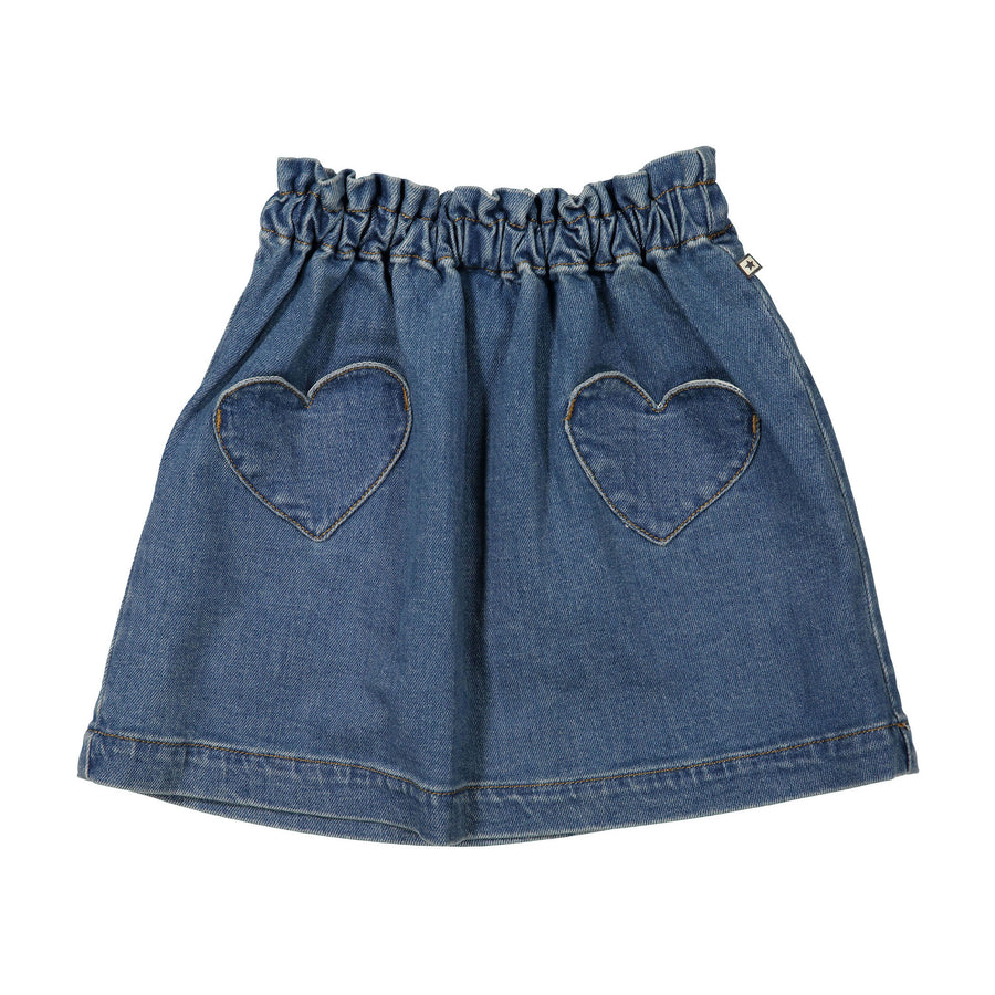 Bonton Denim Heart Pocket Skirt