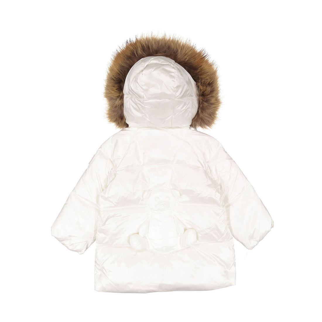 ADD White Fur Hooded Baby Down Jacket