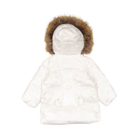 ADD White Fur Hooded Baby Down Jacket